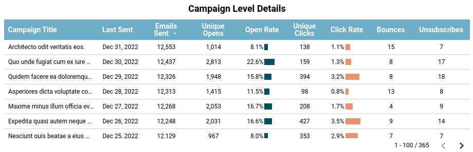 Mailchimp Looker Studio Template Campaign Details