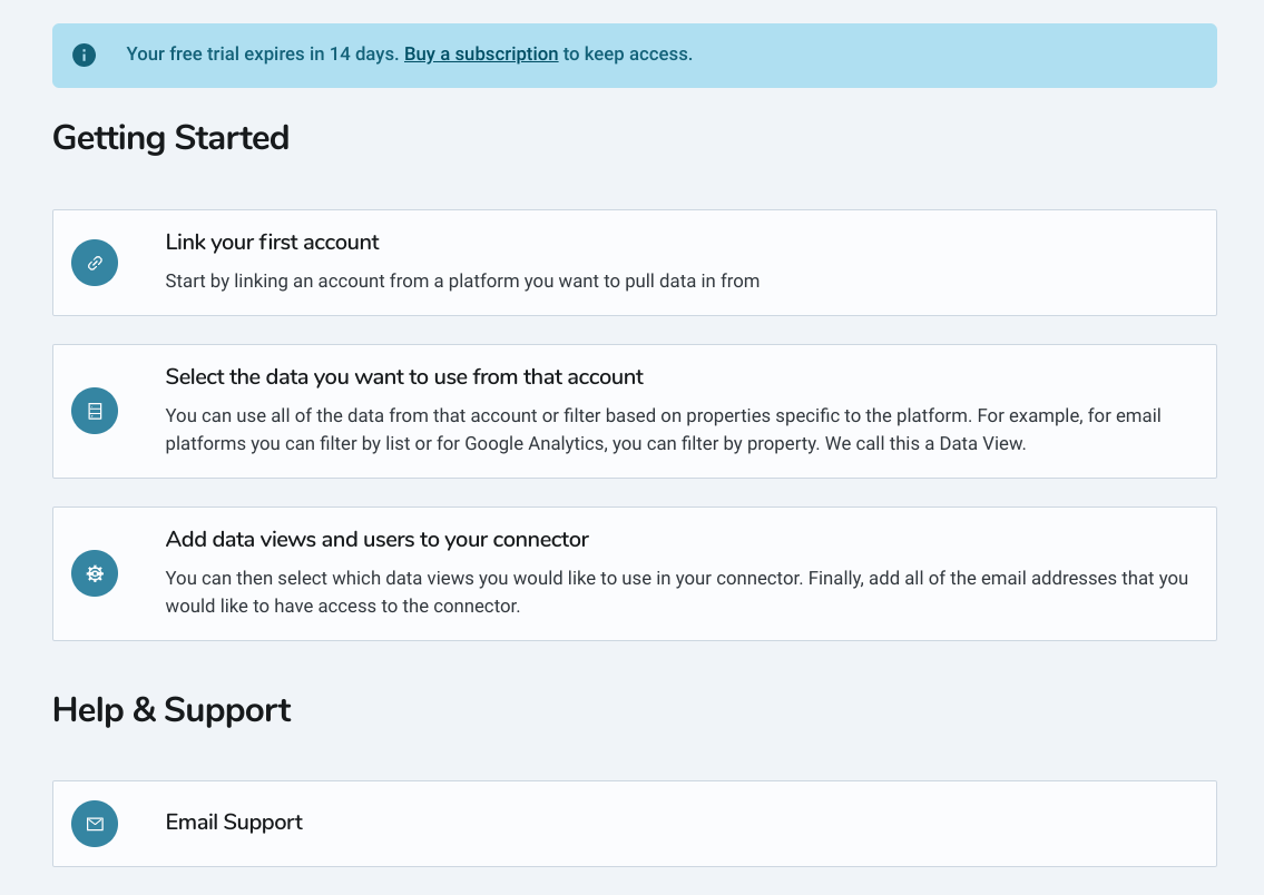 Get Started Dashboard