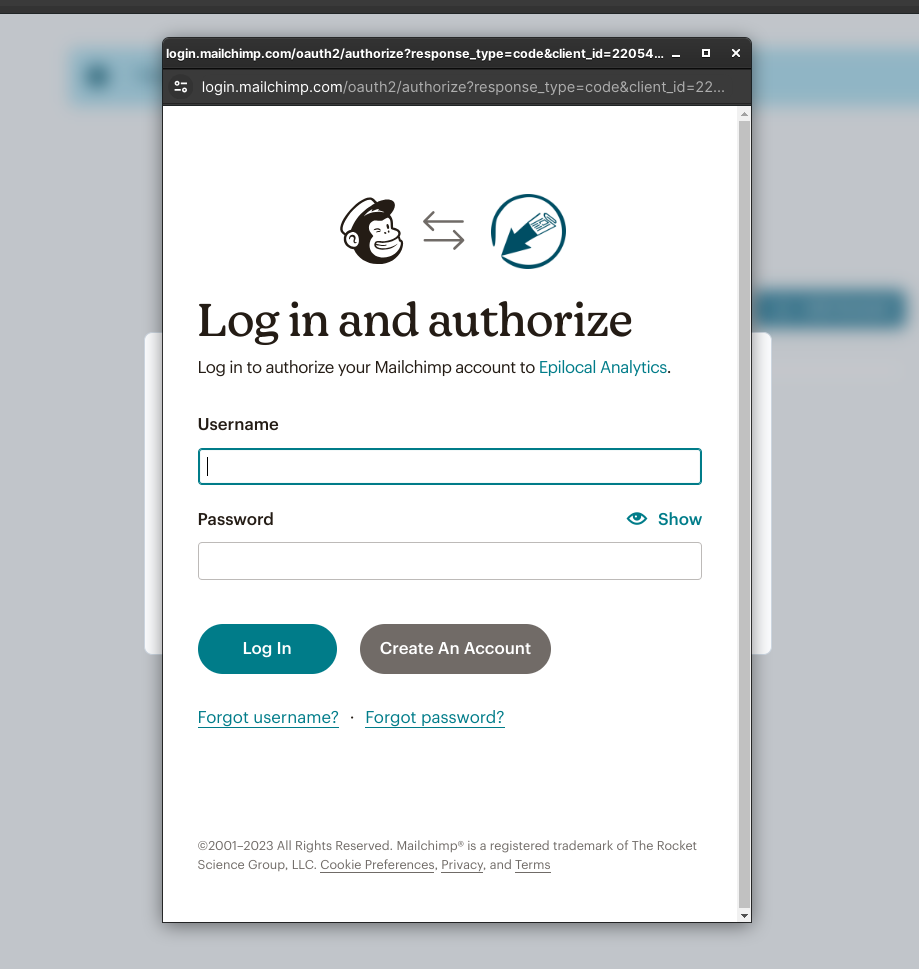 Linking Mailchimp Account