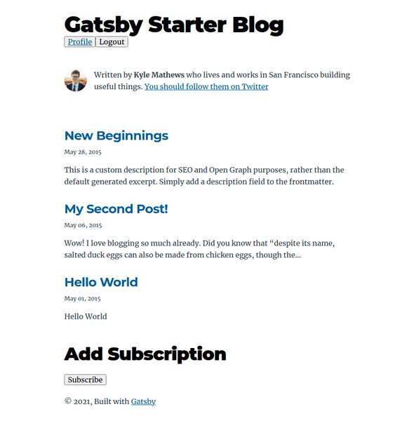 Gatsby Blog with Membership