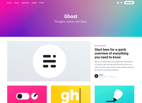 Ghost Casper homepage