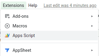 Google Sheets add Apps Script