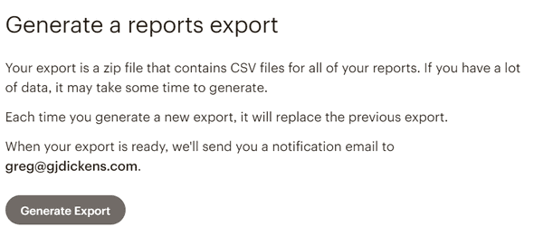 Mailchimp Generate CSV Export