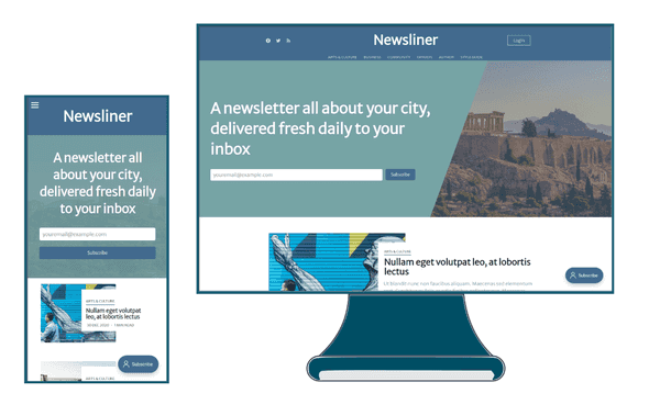 Newsliner Free Ghost Theme Responsive Screenshots