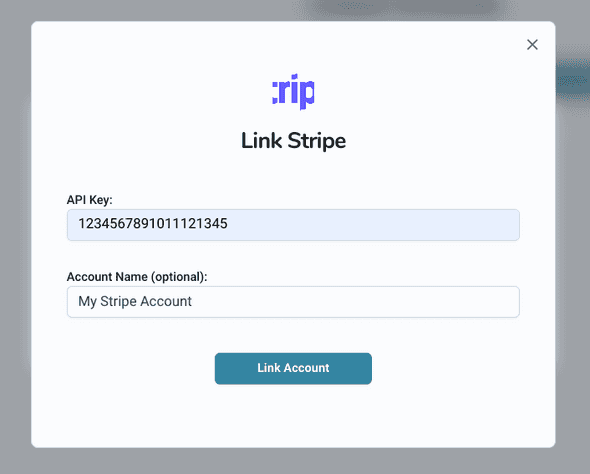 Stripe link account