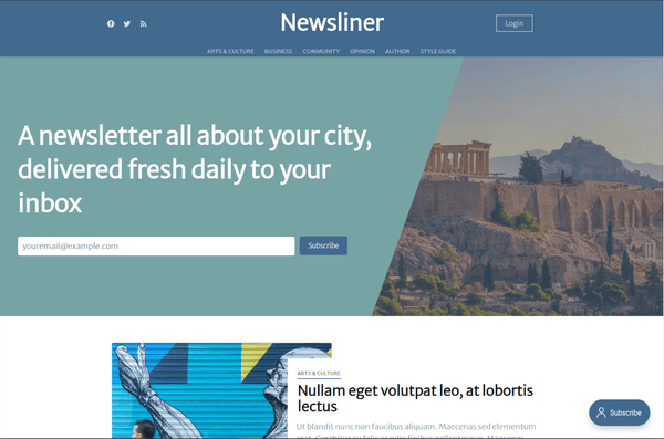 Newsliner Free Ghost Theme