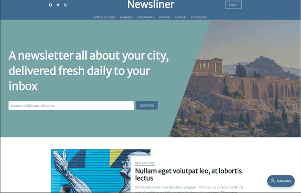 Newsliner Theme for Ghost