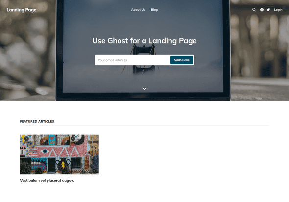 Ghost Landing Page Partially Done