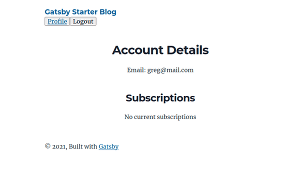 Gatsby Manage Subscriptions