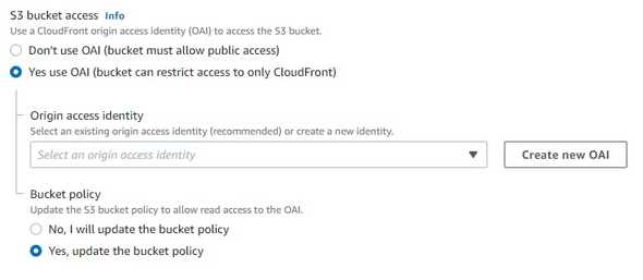 OAI Cloudfront configuration